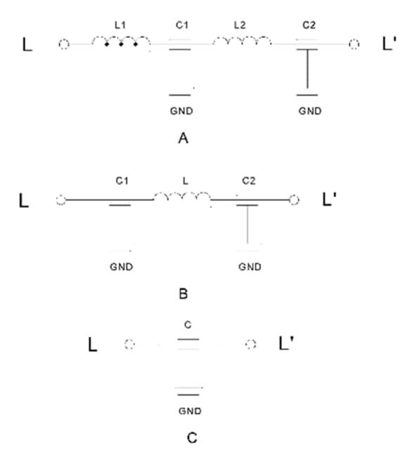 Schematic - Astrodyne TDI 056 Feed-Through Filters & Capacitors